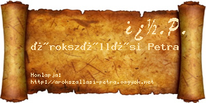 Árokszállási Petra névjegykártya