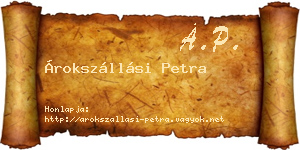 Árokszállási Petra névjegykártya